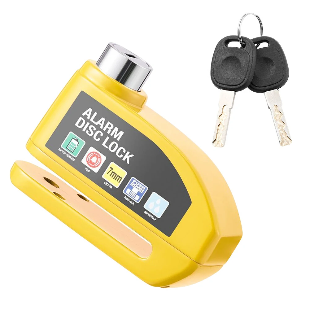 Bike Loud Warning Lock Security Alarm Protection Waterproof Large Capacity Battery Aluminum Alloy Wheel Lock for Motorcycle  Scooter — view 2