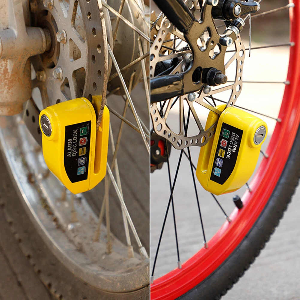 Bike Loud Warning Lock Security Alarm Protection Waterproof Large Capacity Battery Aluminum Alloy Wheel Lock for Motorcycle  Scooter — view 3