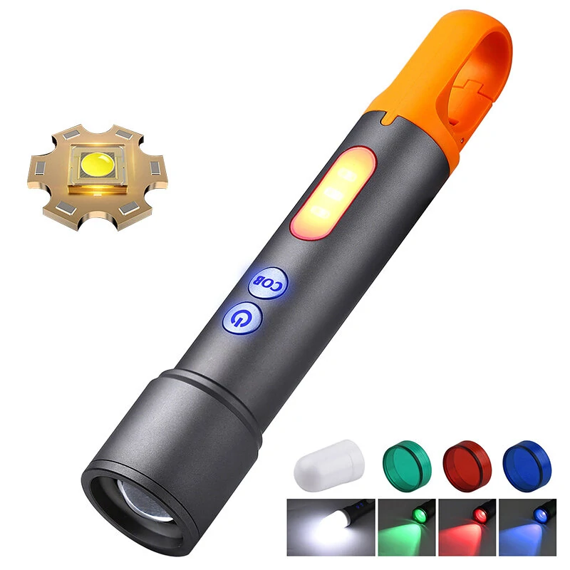 BIKIGHT 1000M Powerful Long Range Zoomable Flashlight Kit with 1200mAh Battery Tpye-C Rechargeable Camping Light — Bikight