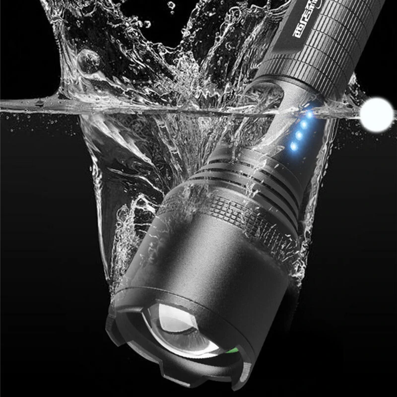 BIKIGHT 1000M Powerful XHP60 Flashlight Super Bright Portable Torch USB Rechargeable Outdoor Camping Tactical Zoomable Flash Light — view 9