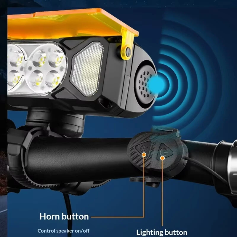 BIKIGHT 120dB Horn Cycling Headlight with Dust Cover Tweeter Type-C Charging 7 Modes Bike Front Light for MTB Night Riding Safety — view 4