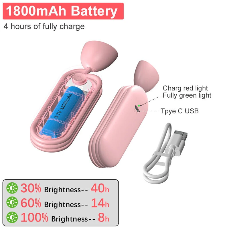 Bikight 3 in 1 Neck Light Foldable Reading Lamp LED Book Lights Rechargeable Night Light Flexible Flashlight For Bedroom Repair Learning — view 8