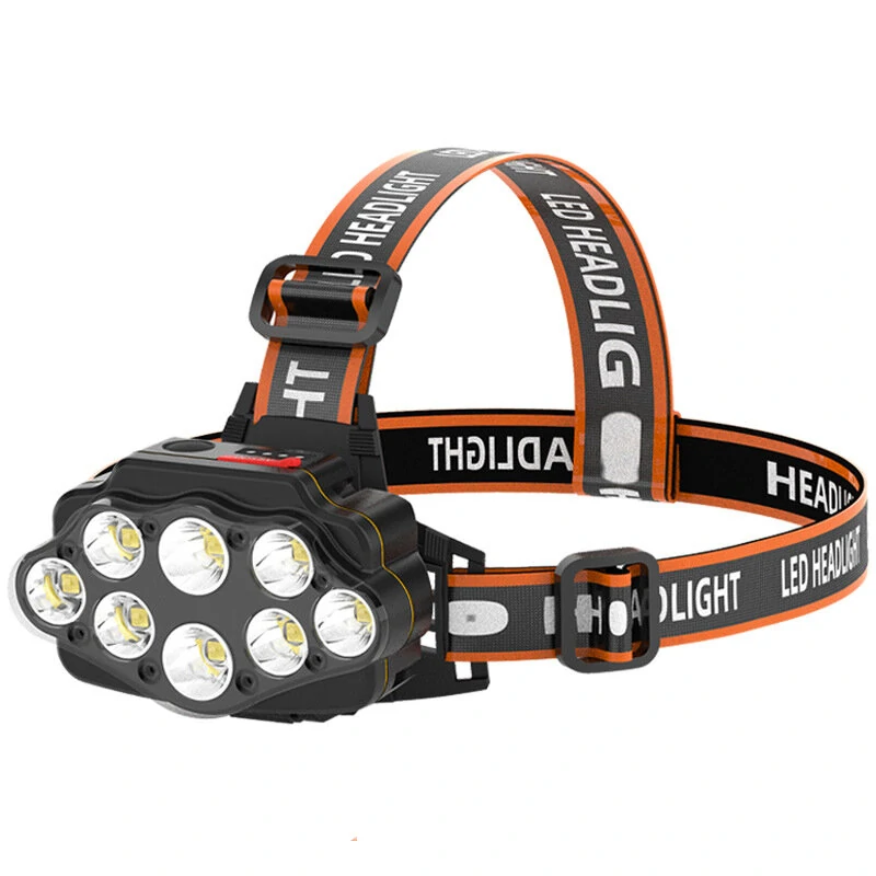 Bikight 4-Modes 8*XPG LED Headlamp USB Rechargeable Long Shoot Camping Head Light 18650 Fishing Lantern Waterproof Head Torch Flashlight — Bikight