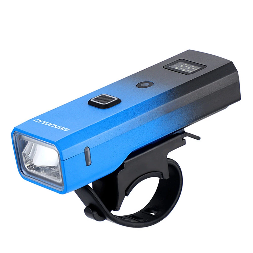 BIKIGHT 400LM Smart Light Sensor Bicycle Headlight with Digital Display 2000mAh Type-C Charging 4 Light Modes Waterproof Bike Front Light for Outdoor Night Cycling Safety
