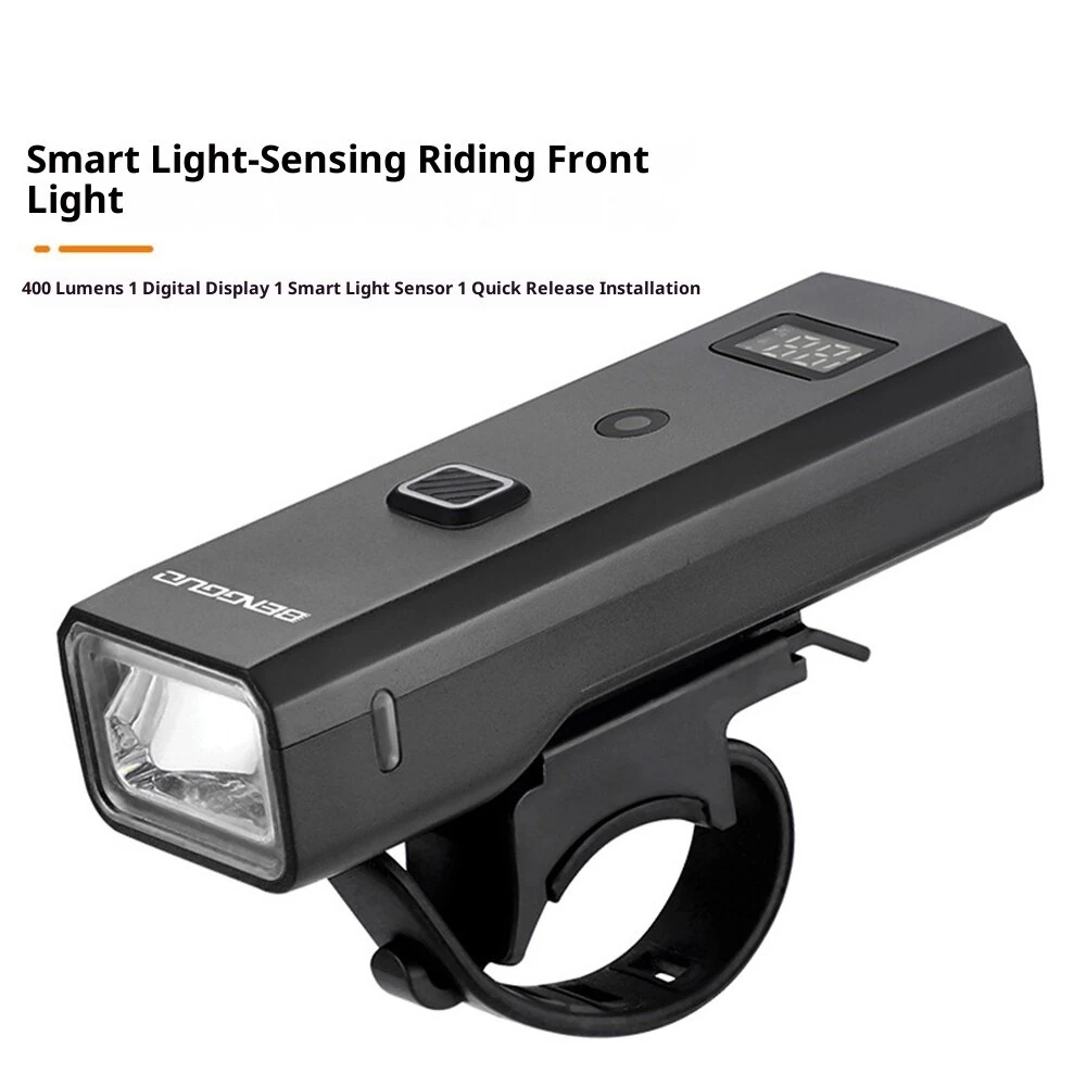 BIKIGHT 400LM Smart Light Sensor Bicycle Headlight with Digital Display 2000mAh Type-C Charging 4 Light Modes Waterproof Bike Front Light for Outdoor Night Cycling Safety — view 7