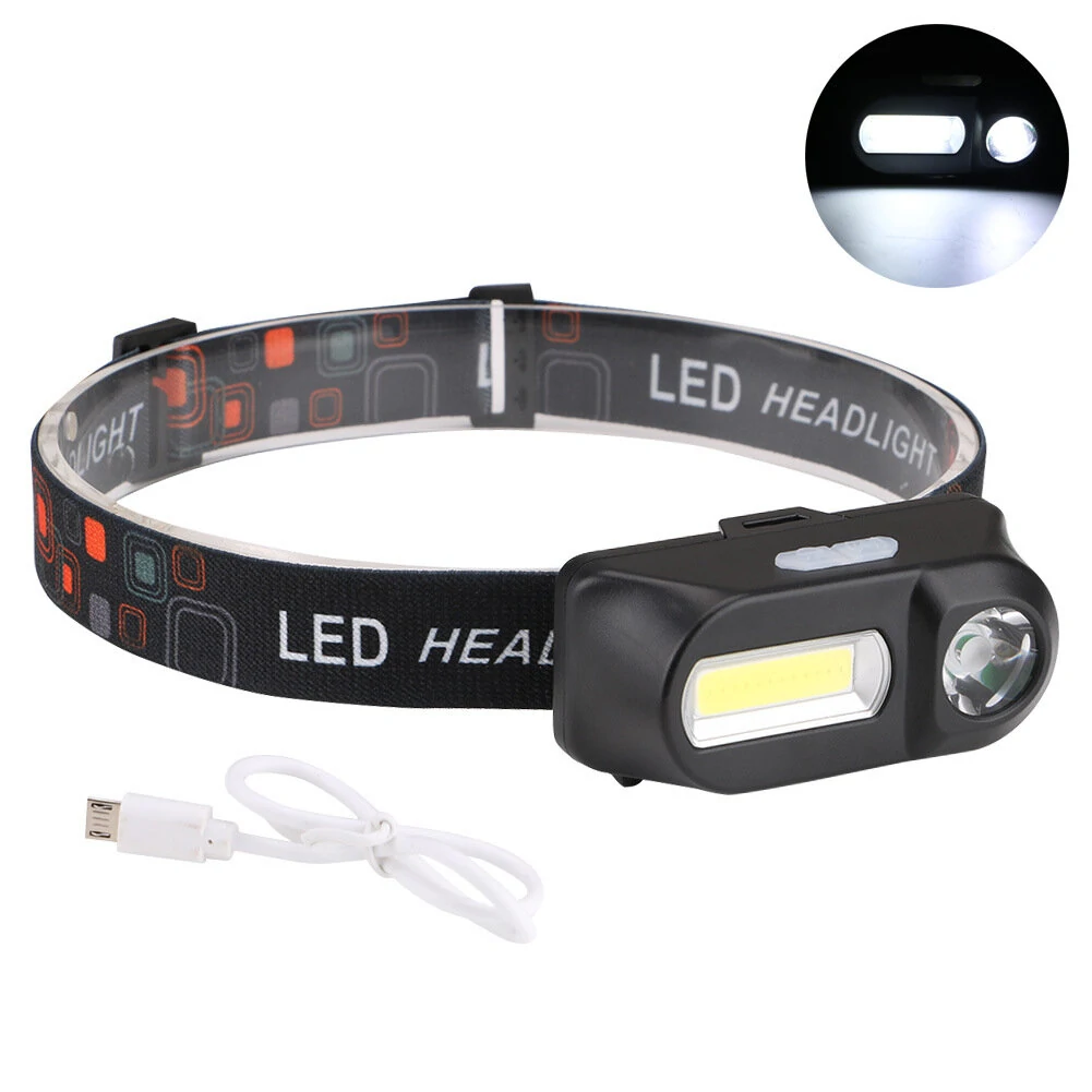 BIKIGHT 700LM XPE+COB LED HeadLamp USB Interface Waterproof Outdoor Camping Hiking Cycling Fishing Light — Bikight