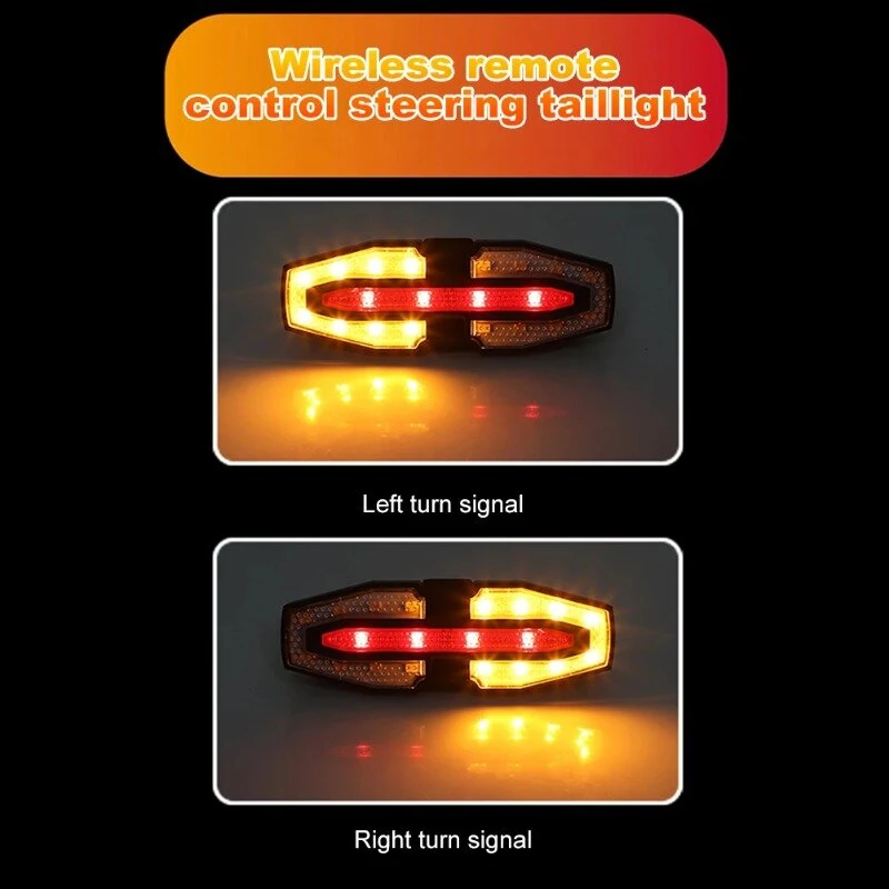 BIKIGHT Bicycle Solar Charging Wireless Remote Control Turn Signal Taillights USB Rechargeable Waterproof Bike Rear Light for Outdoor Night Riding Safety — view 7