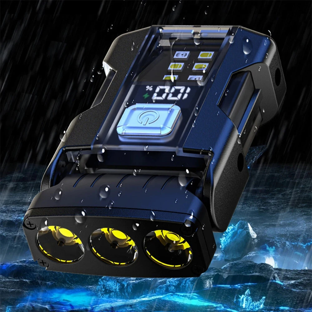 Bikight COB+SMD LED Super Bright Flashlight USB Charging Portable Camping Lantern Power Display Mini Emergency Lantern for Night Running — view 7