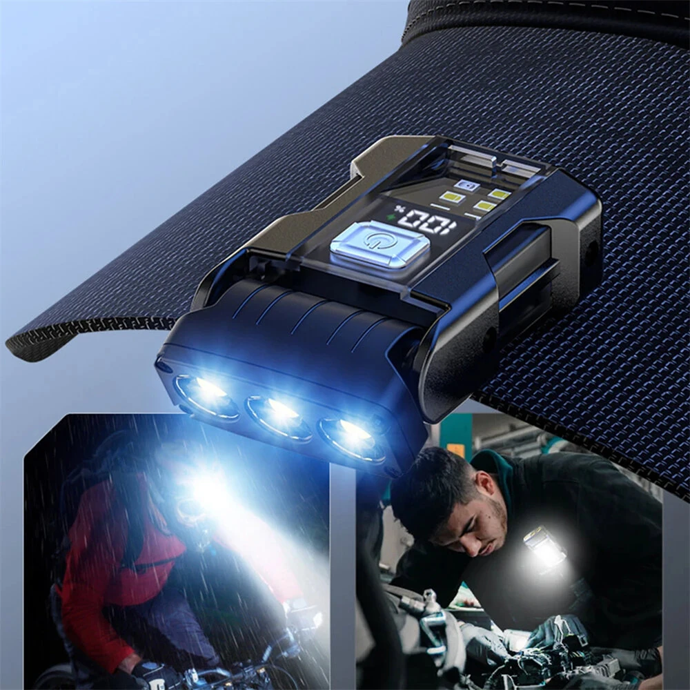 Bikight COB+SMD LED Super Bright Flashlight USB Charging Portable Camping Lantern Power Display Mini Emergency Lantern for Night Running — view 8