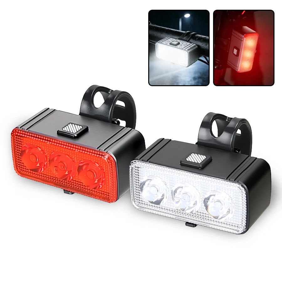 BIKIGHT E083 Bicycle Headlight Taillight Type-C Charging Waterproof Lightweight Cycling Bike Light Set for Outdoor MTB Night Riding Safety