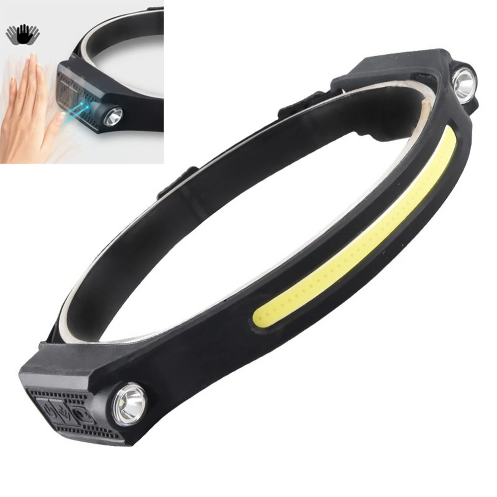 BIKIGHT LX300 2XPE+COB Induction Headlight 1200mAh 270° Wide Range 350LM 5 Lighting Modes Type-C Rechargeable Head Torch COB Outdoor Cycling Adventure Fishing Flashlight Bike Headlamp — view 2