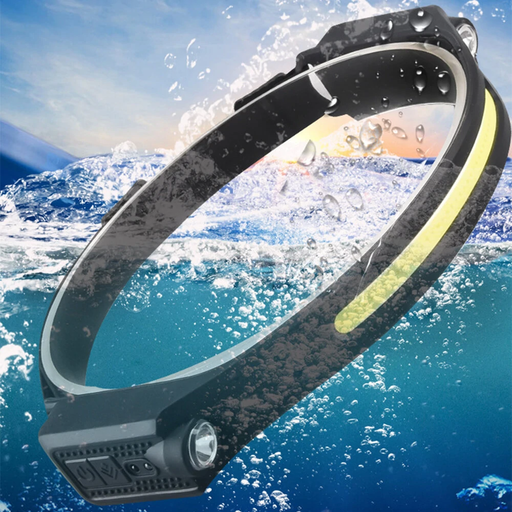 BIKIGHT LX300 2XPE+COB Induction Headlight 1200mAh 270° Wide Range 350LM 5 Lighting Modes Type-C Rechargeable Head Torch COB Outdoor Cycling Adventure Fishing Flashlight Bike Headlamp — view 7
