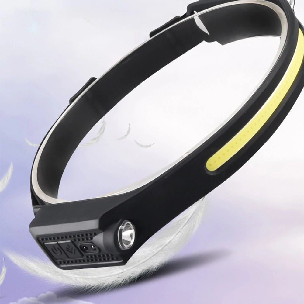 BIKIGHT LX300 2XPE+COB Induction Headlight 1200mAh 270° Wide Range 350LM 5 Lighting Modes Type-C Rechargeable Head Torch COB Outdoor Cycling Adventure Fishing Flashlight Bike Headlamp — view 8