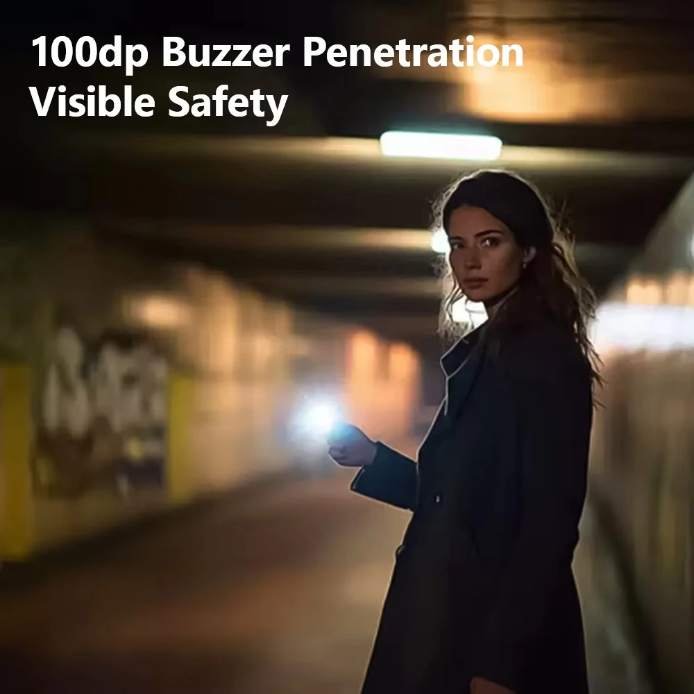 BIKIGHT Mini Keychain Alarm Flashlight 100dB Buzzer Hook Loop Mount Multi Mode LED Light for Emergency Safety Outdoor — view 6