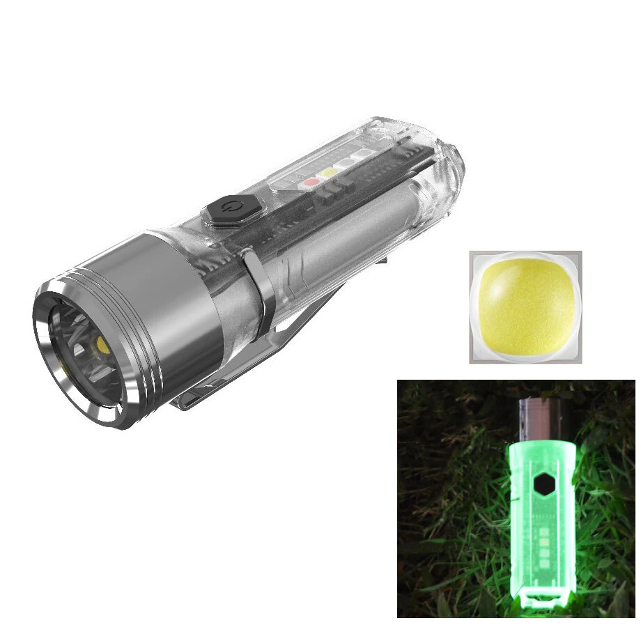 BIKIGHT Mini Keychain Flashlight LED TYPE-C Fast Charging Multi-function IP65 Waterproof Fluorescent Magnetic Camping Flashlight — view 2