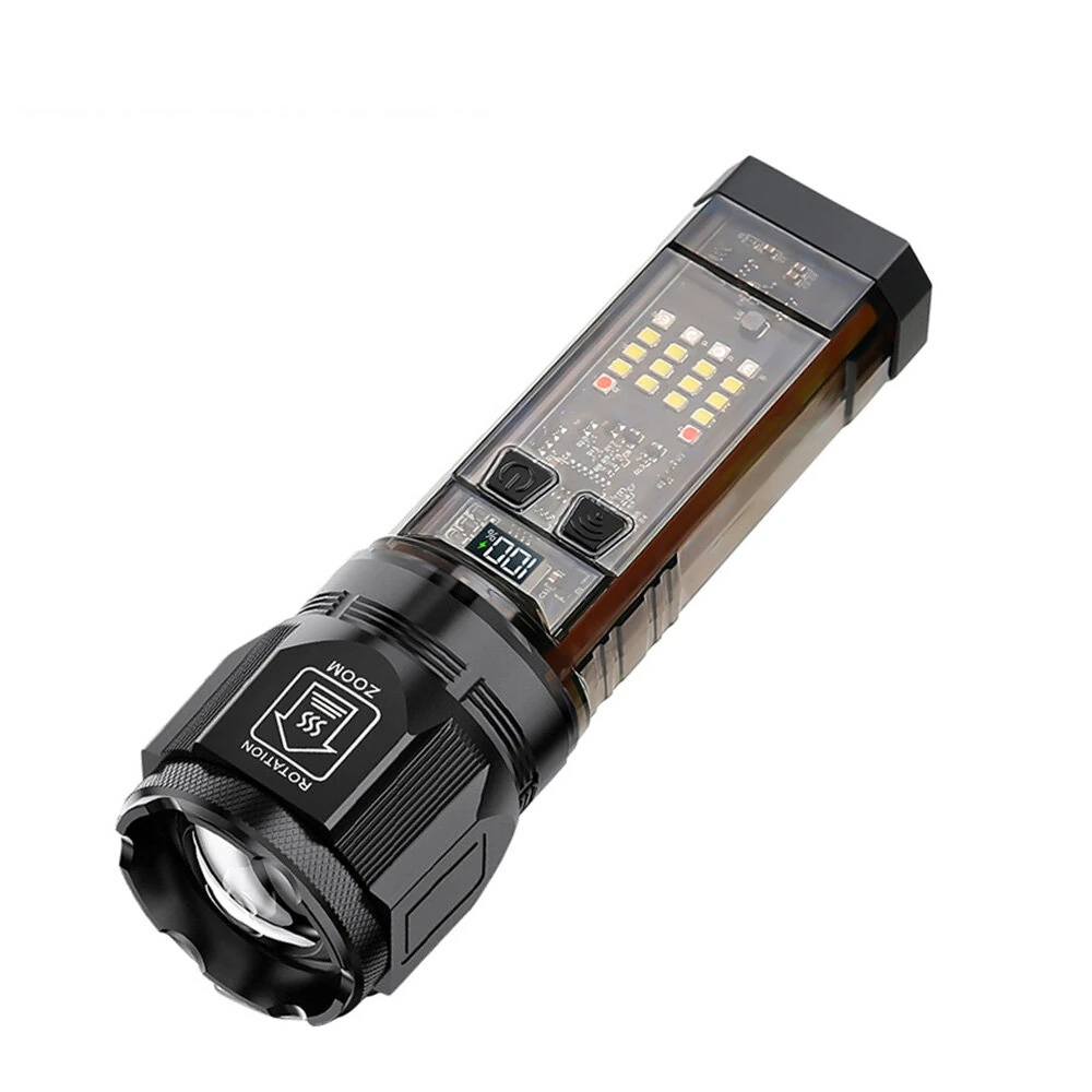 Bikight Multi-function Solar LED Flashlight Telescopic Zoom Torch 6 Modes Light Outdoor Emergency Power Bank LED Solar Lantern — view 2