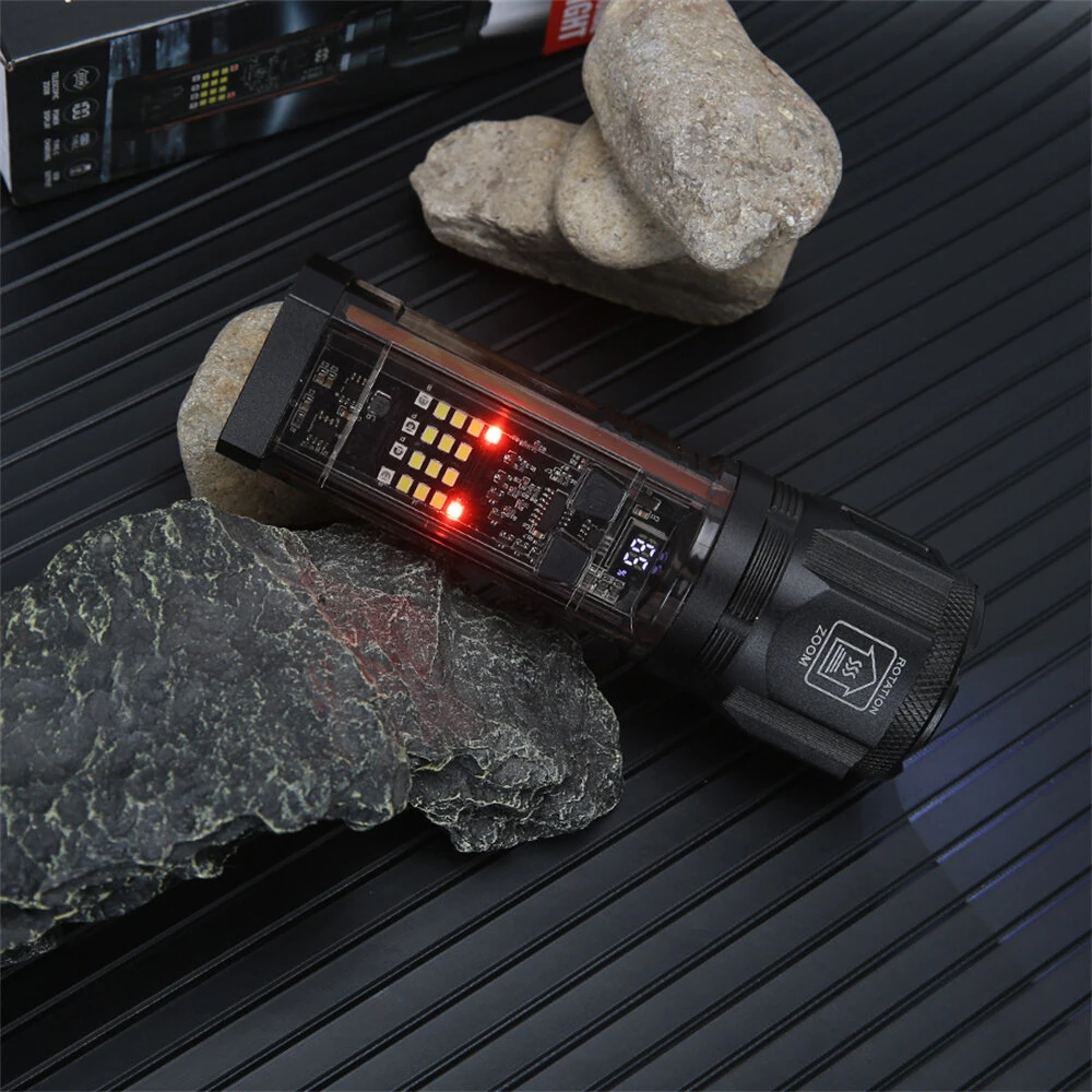 Bikight Multi-function Solar LED Flashlight Telescopic Zoom Torch 6 Modes Light Outdoor Emergency Power Bank LED Solar Lantern — view 3