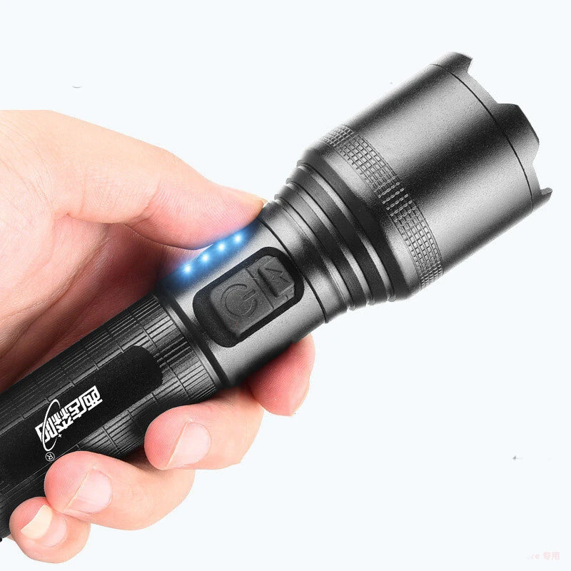 BIKIGHT Powerful XHP60 Flashlight Super Bright Portable Torch USB Rechargeable Outdoor Camping Tactical Zoomable Flash Light — view 3
