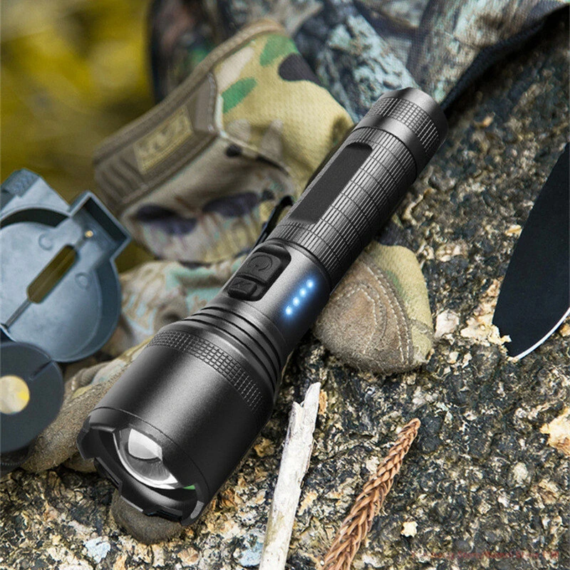 BIKIGHT Powerful XHP60 Flashlight Super Bright Portable Torch USB Rechargeable Outdoor Camping Tactical Zoomable Flash Light — view 5