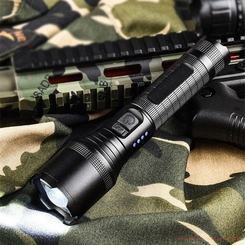 BIKIGHT Powerful XHP60 Flashlight Super Bright Portable Torch USB Rechargeable Outdoor Camping Tactical Zoomable Flash Light — view 6