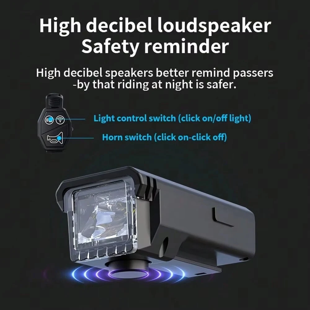 BIKIGHT Q09L Wireless Remote Control Bicycle Headlight with Horn Smart Light Sensor Digital Power Display Type-C Charging Waterproof Bike Front Light for Outdoor Night Riding Safety — view 10