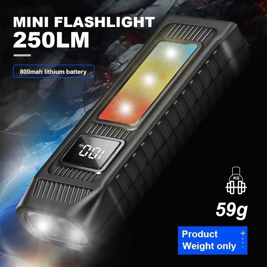 Bikight SD-851 Mini Flashlight with COB Side Light 8 Lighting Modes 250 Lumens Magnetic Waterproof Type-C Rechargeable Emergency Light Outdoor Work Lights — view 4
