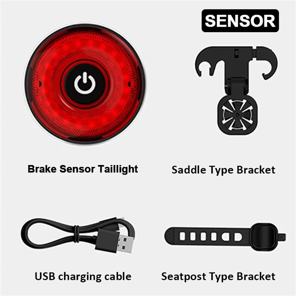 BIKIGHT Smart Brake Sensing Bike Taillight 4 Light Modes Type-C Rechargeable Waterproof Dustproof Bicycle Rear Light for MTB Road Night Riding Safety — view 10