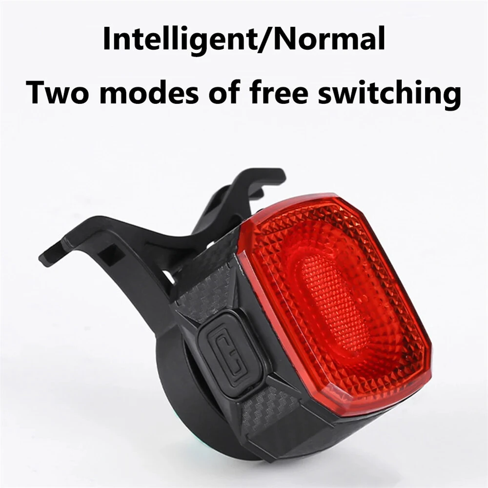 BIKIGHT Smart Sensing Brake Bicycle Taillight 6 Lighting Modes Waterproof Type-C Charging Bike Rear Light for MTB Night Riding Warning Safety — view 2