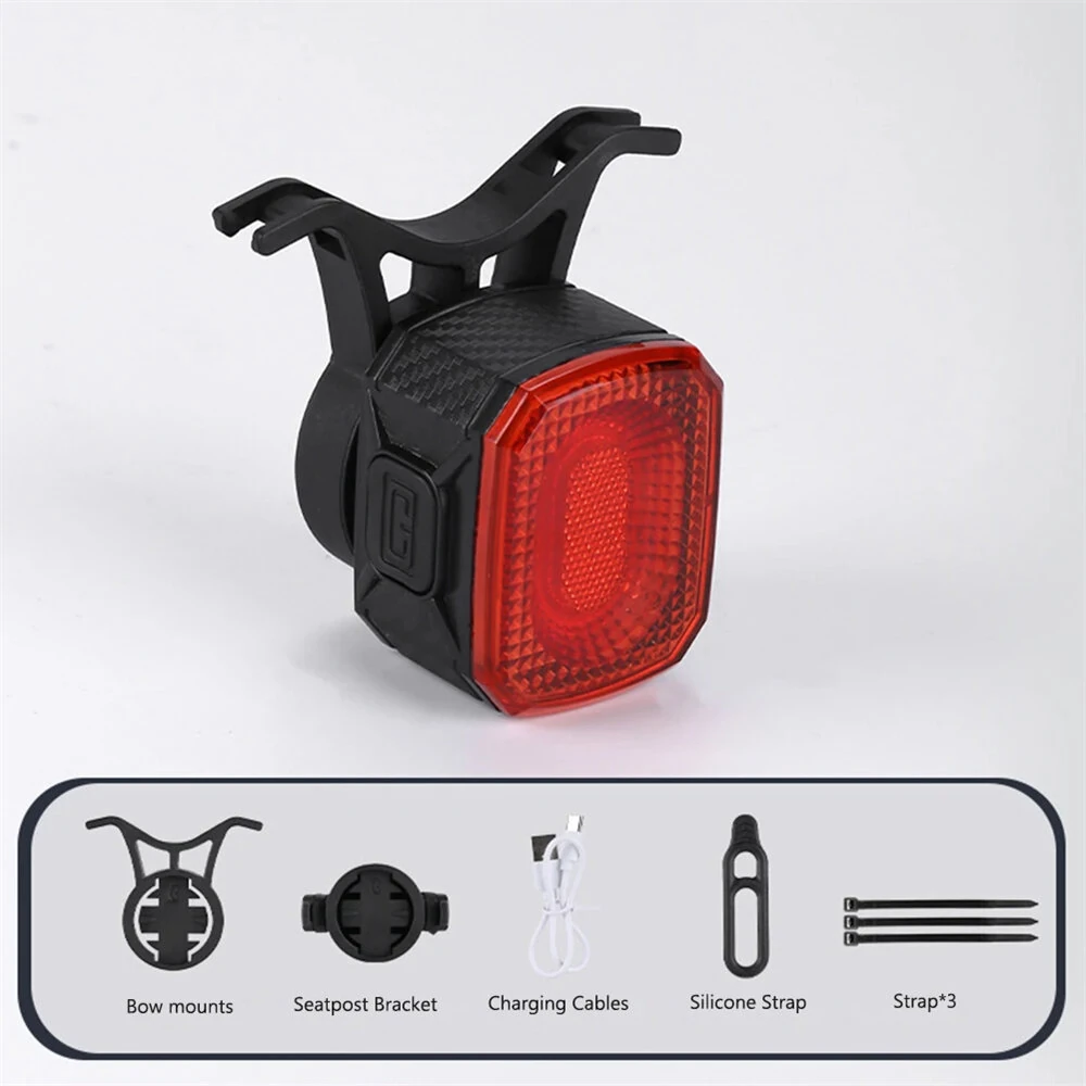 BIKIGHT Smart Sensing Brake Bicycle Taillight 6 Lighting Modes Waterproof Type-C Charging Bike Rear Light for MTB Night Riding Warning Safety — view 9