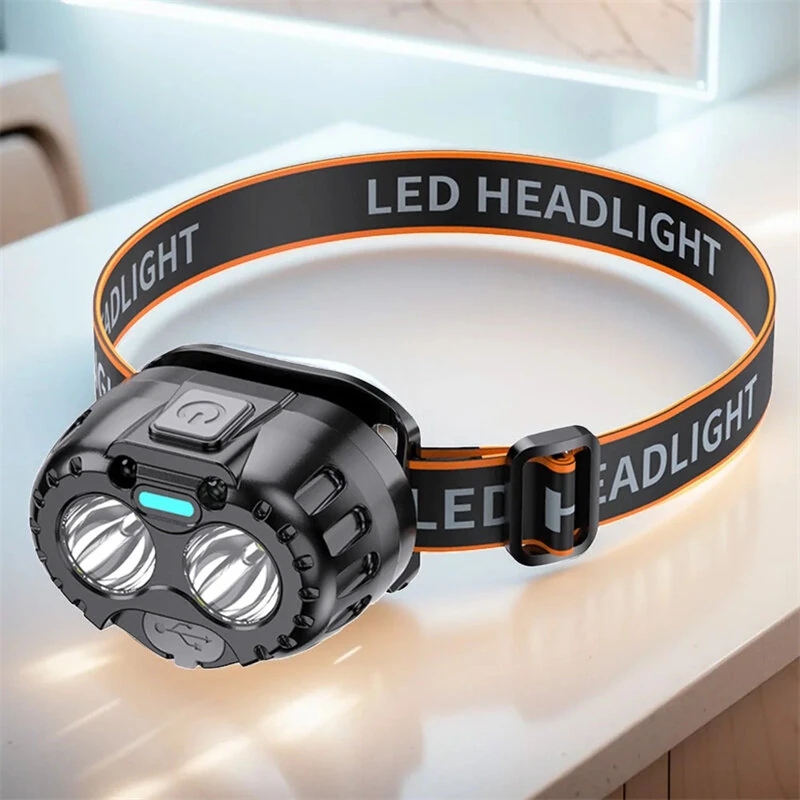 Bikight Smart Sensor Powerful LED Headlamp USB Charging Emergency Head Flashlight 250LM XPE LED Headlight IPX4 Waterproof for Outdoor Camping Fishing — view 5