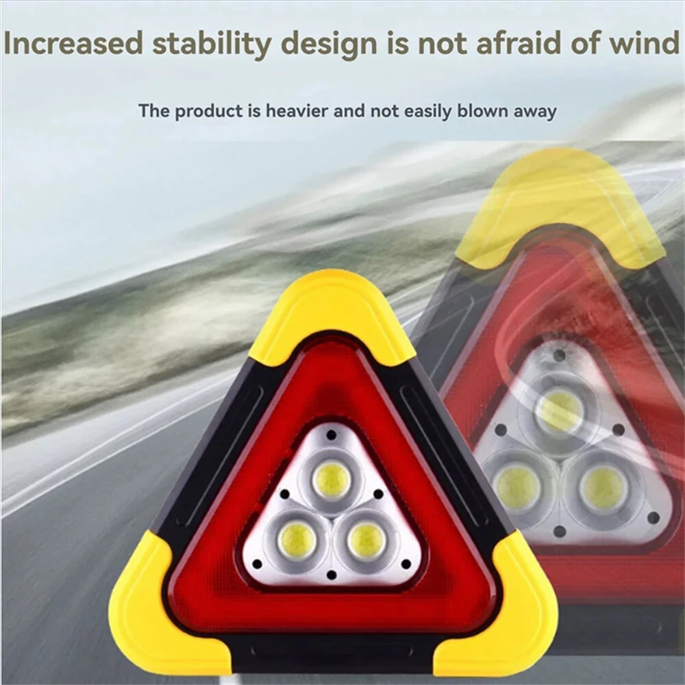 BIKIGHT Solar Emergency Triangular Roadside Warning Light USB Super Bright LED Work Lights for Car Repairing Camping Hiking Hunting — view 3