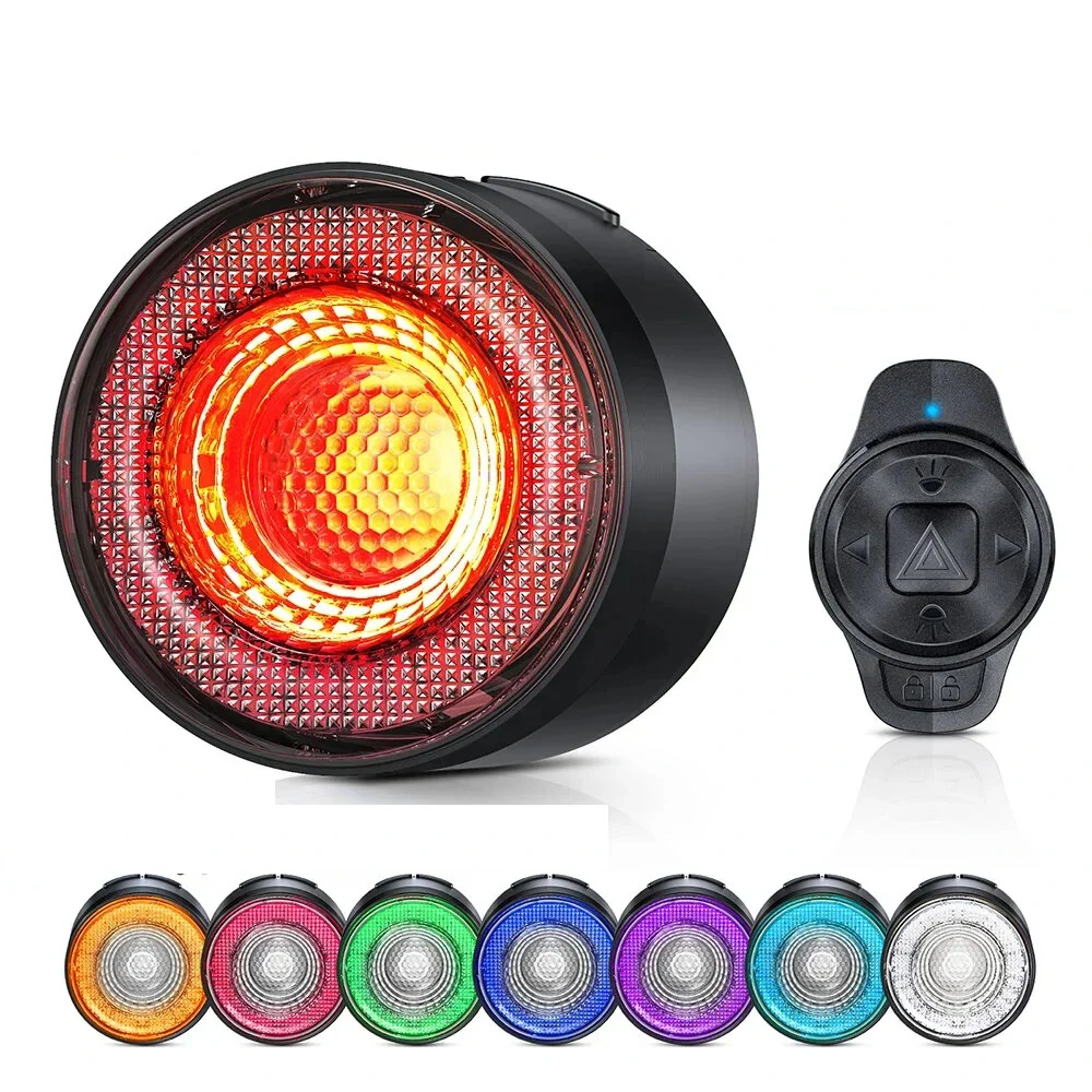 BIKIGHT Wireless Smart Brake Sensing Bike Taillight 600mAh Battery 15 Light Modes USB-C Rechargeable IP66 Waterproof Aluminum Shell Bicycle Rear Light with Remote