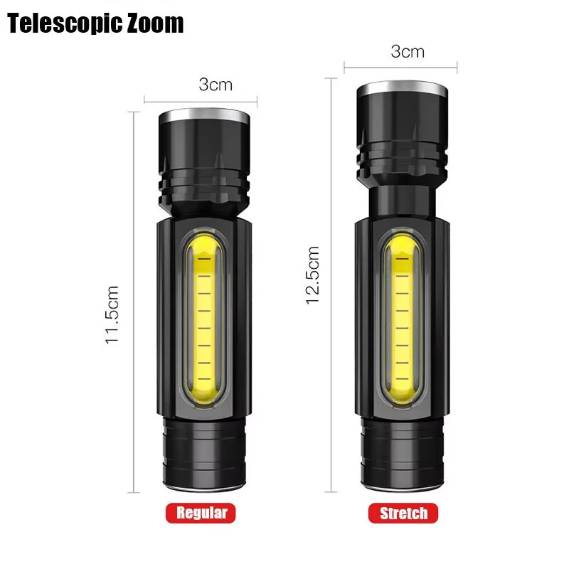 Bikight WL82 X9 LED+COB USB Charging Flashlight Zoomable 5 Modes LED Torch Flash Light Magnetic Attraction Waterproof Outdoor Camping Lantern — view 9