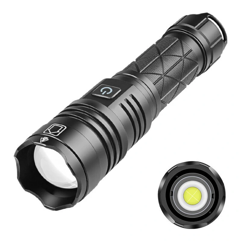 BIKIGHT XHP70 1500LM 300m Ultrabright Strong Flashlight Powerful LED Torch Type-C Rechargeable Telescopic Zoom — Bikight