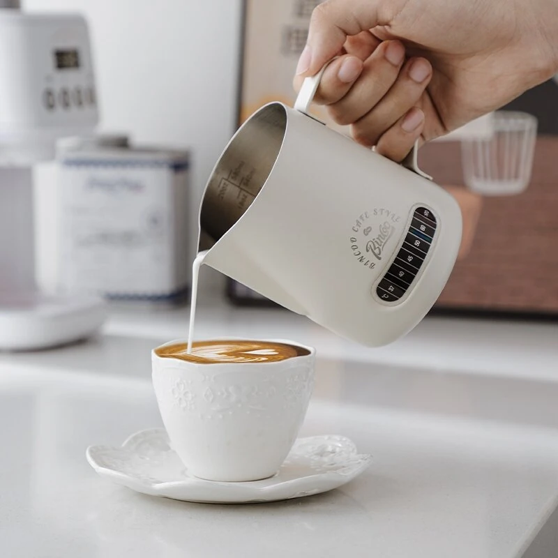 Bincoo 400ML/600ML Espresso Cup for Latte Art With Temperature Display Stainless Steel Latte Art Cup Professional Milk Foam Cup — view 3