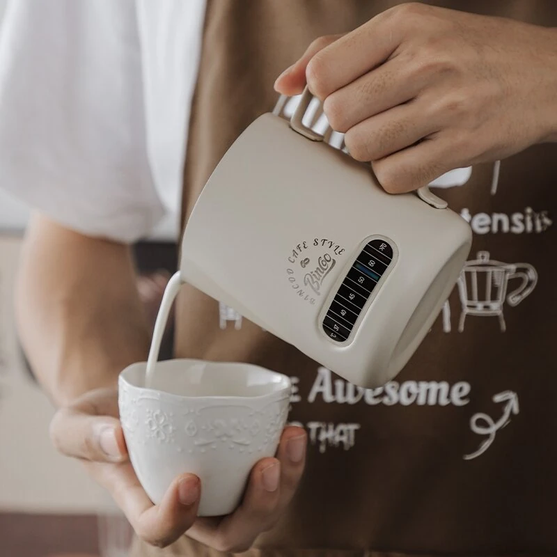 Bincoo 400ML/600ML Espresso Cup for Latte Art With Temperature Display Stainless Steel Latte Art Cup Professional Milk Foam Cup — view 4