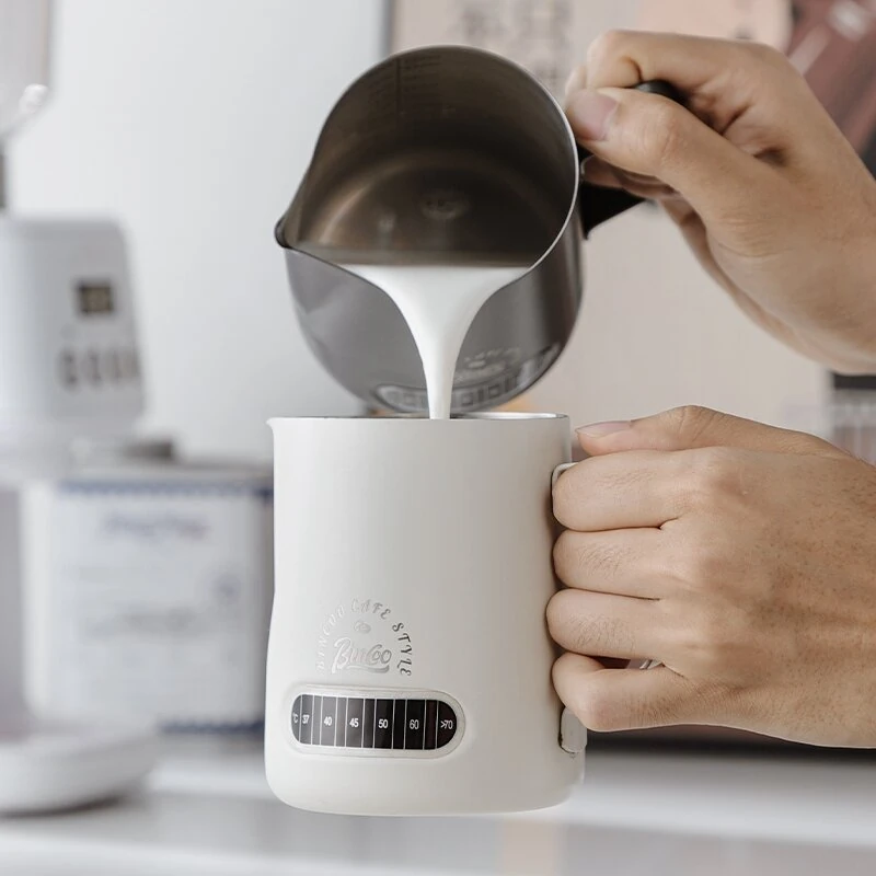 Bincoo 400ML/600ML Espresso Cup for Latte Art With Temperature Display Stainless Steel Latte Art Cup Professional Milk Foam Cup — view 5