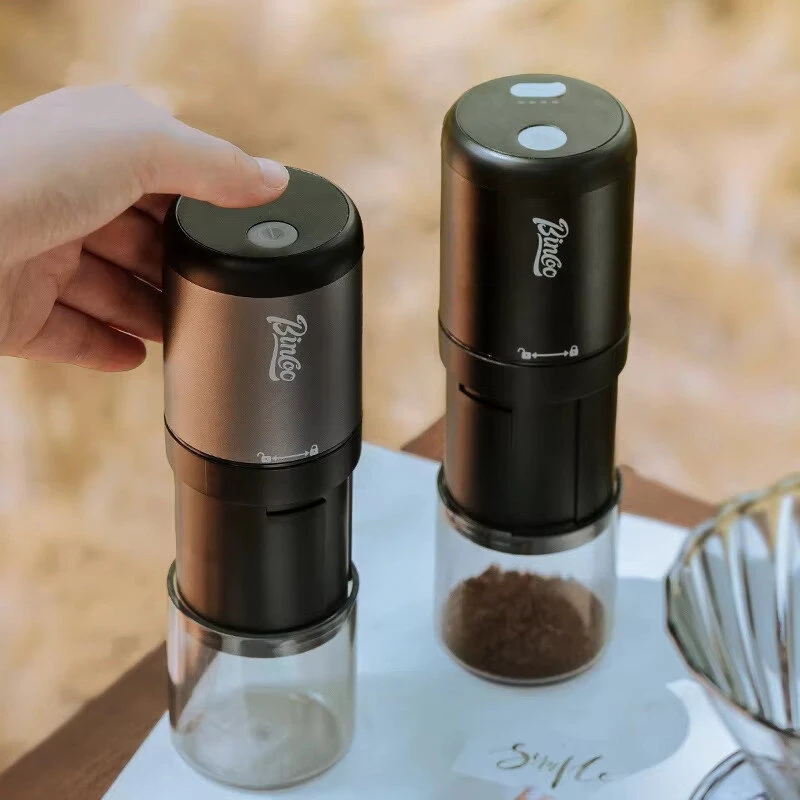 Bincoo Portable Electric Coffee Grinder Wireless USB Chargeable Professional Stainless Steel Burr Grinder Milling Machine — view 5