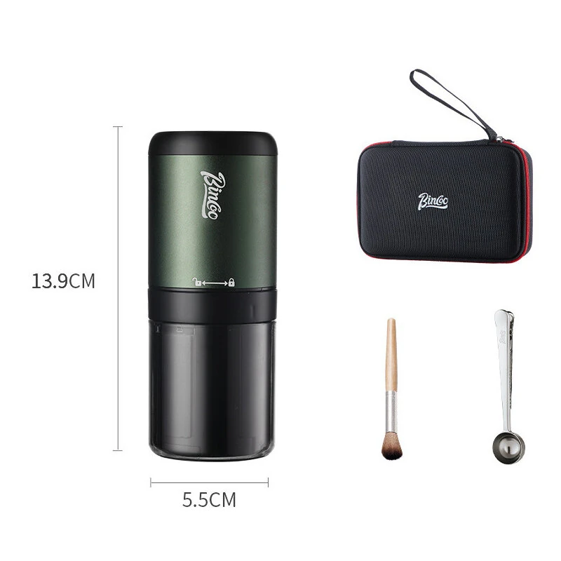 Bincoo Portable Electric Coffee Grinder Wireless USB Chargeable Professional Stainless Steel Burr Grinder Milling Machine — view 9