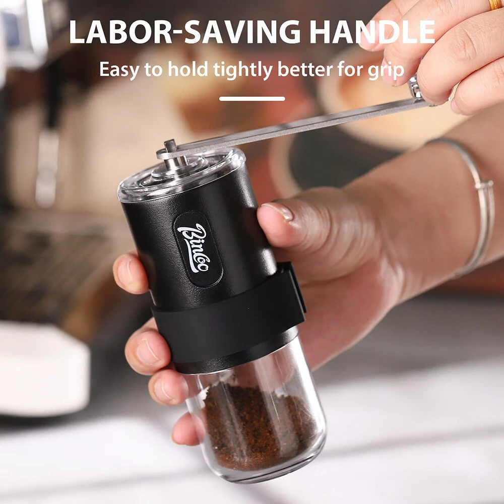 Bincoo Portable Manual Coffee Bean Grinder with Conical Ceramic Burrs Foldable Coffee Grinder Hand Crank Coffee Bean Grinde for Outdoor Travel Camping — view 9