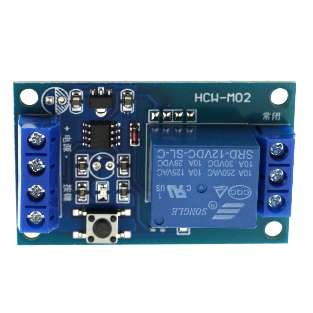Bistable Relay Module 5V 12V Single Button Relay Module One Key Car Modification Start-Stop Self locking Car Modification Switch — view 3