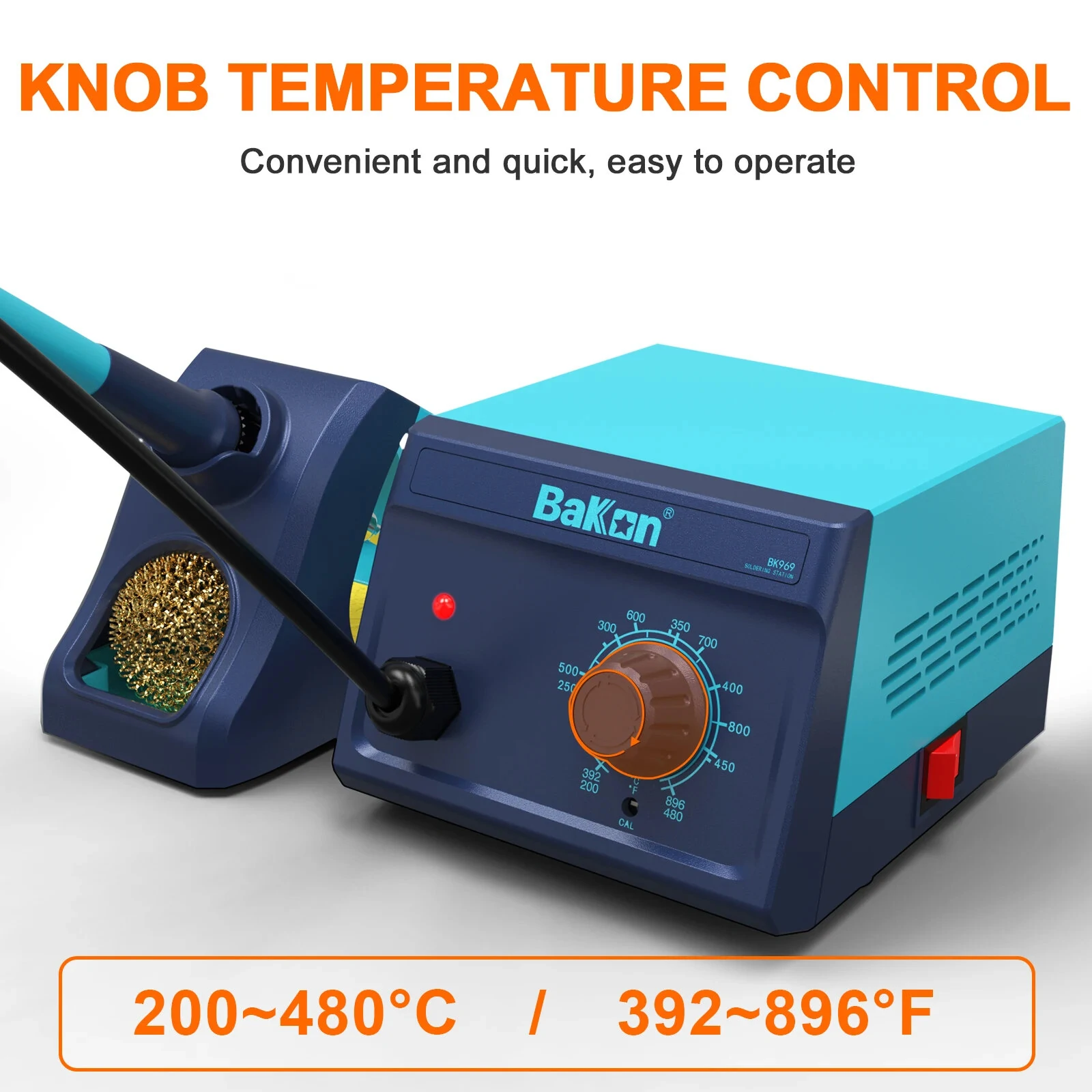 BK969 90W Soldering Iron Station with Ceramic Heating Core Rapid Fast Temperature Recovery Precise Control Safety Earth-Leakage Protection Ergonomic Handle for Efficient Accurate Welding — view 5