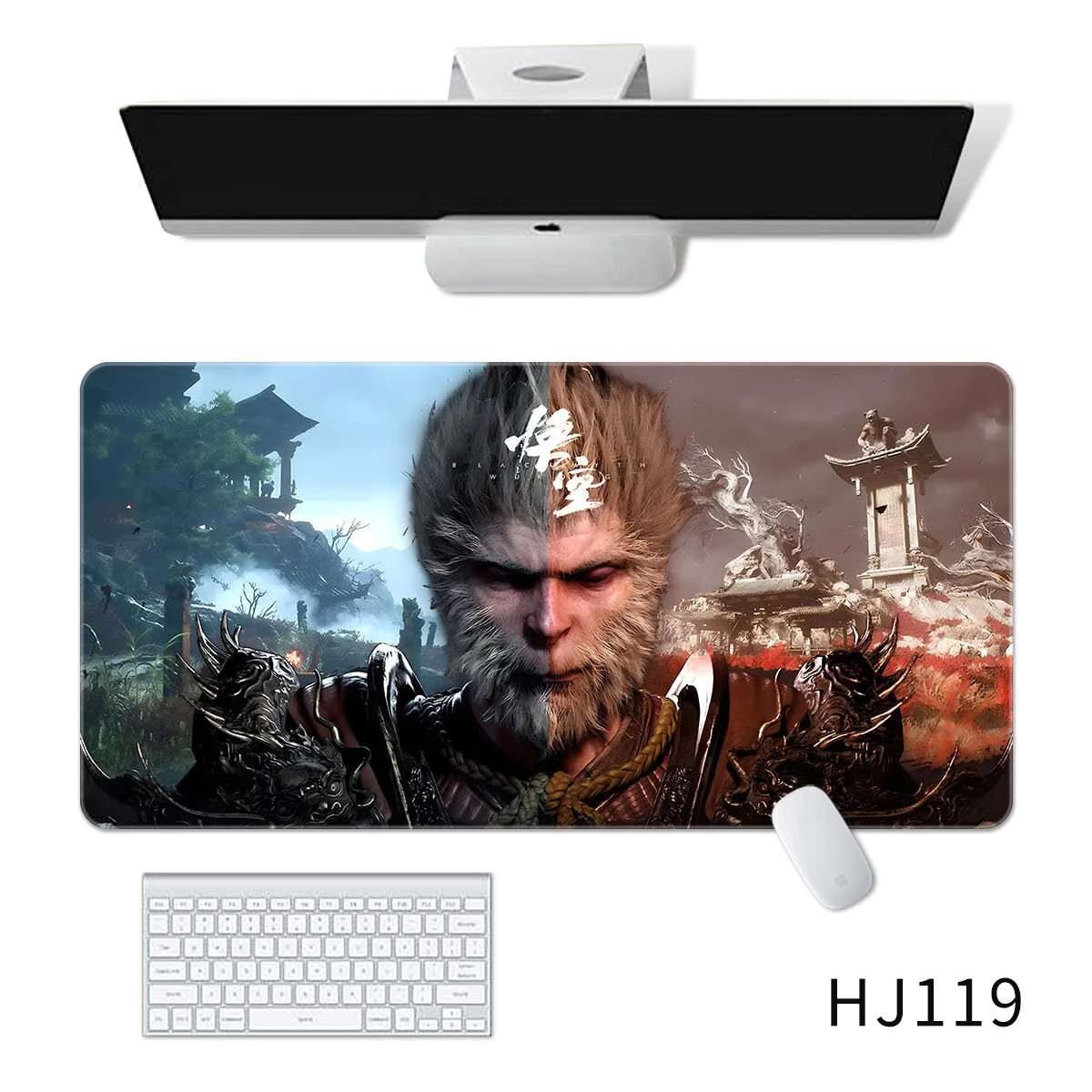 [Black Myth:WuKong] Large Gaming Mouse Keyboard Pad PC Game SunWukong XXL Mousepad Computer Keyboard Office Padding Accessories E-sports Desk Mat — view 4
