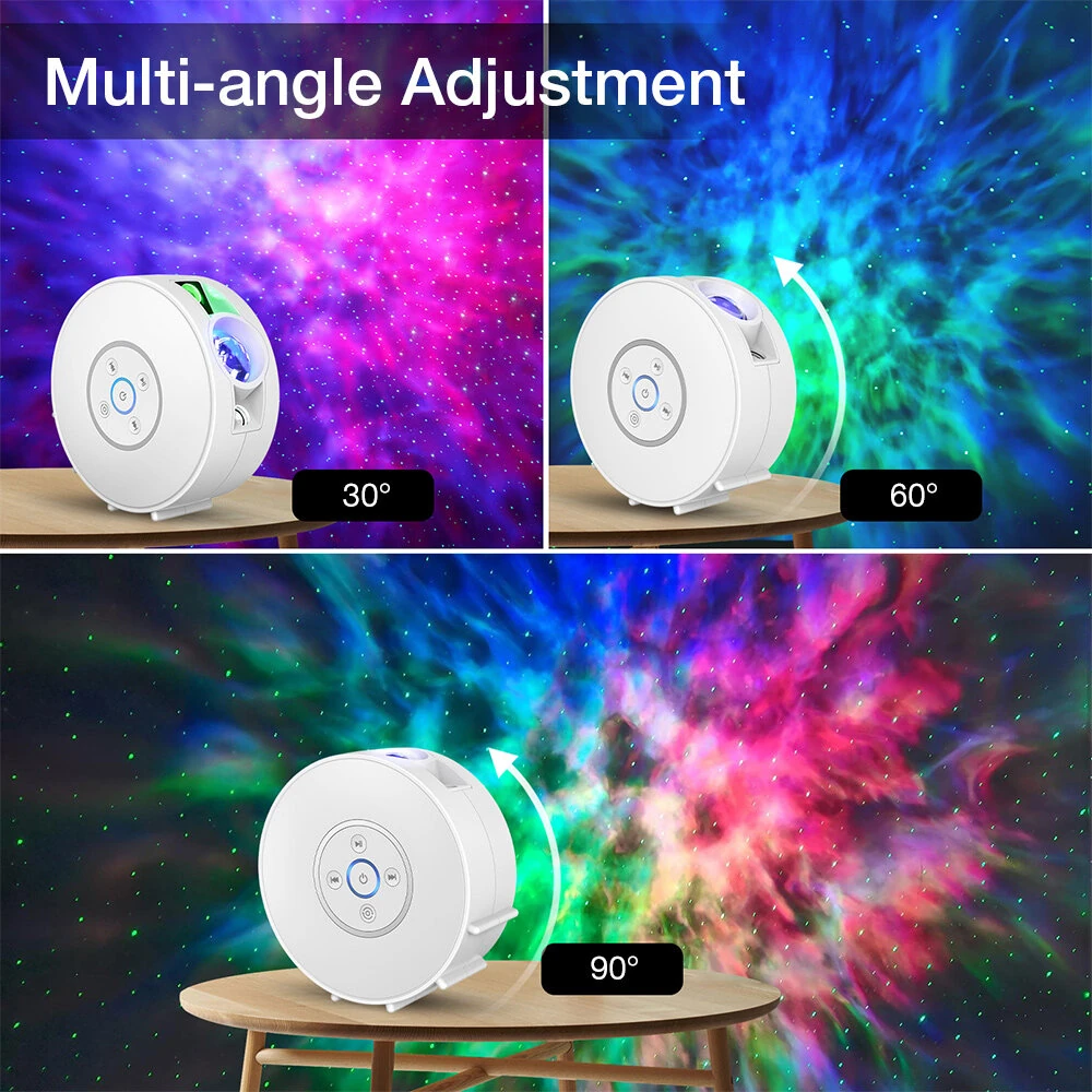 BlitzWill® BW-PLT2 Smart Star Projector with Star & Colorful LED Nebula 6 Theme Films bluetooth Speaker White Noise Alarm Setting Smart APP& Voice Control — view 3
