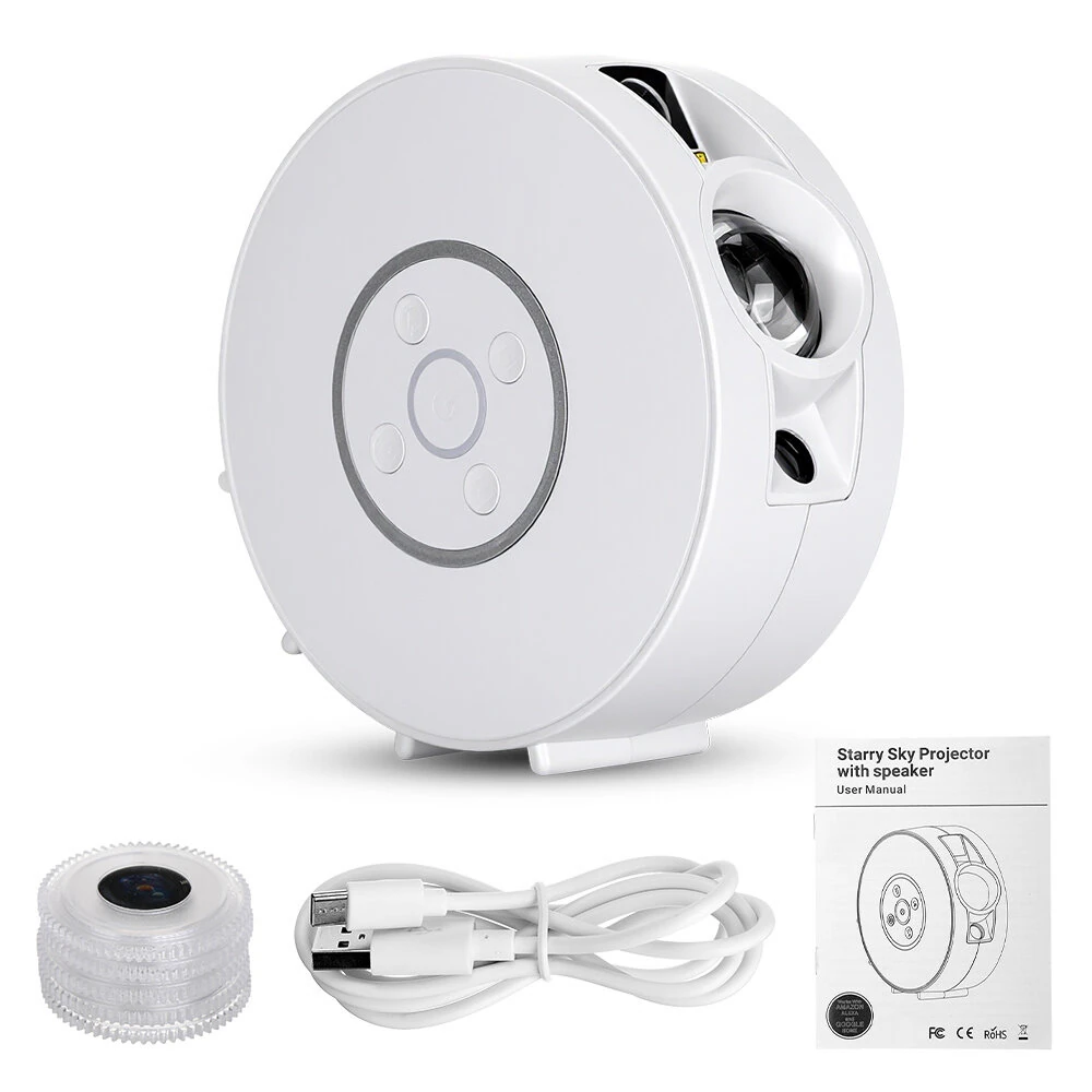 BlitzWill® BW-PLT2 Smart Star Projector with Star & Colorful LED Nebula 6 Theme Films bluetooth Speaker White Noise Alarm Setting Smart APP& Voice Control — view 7