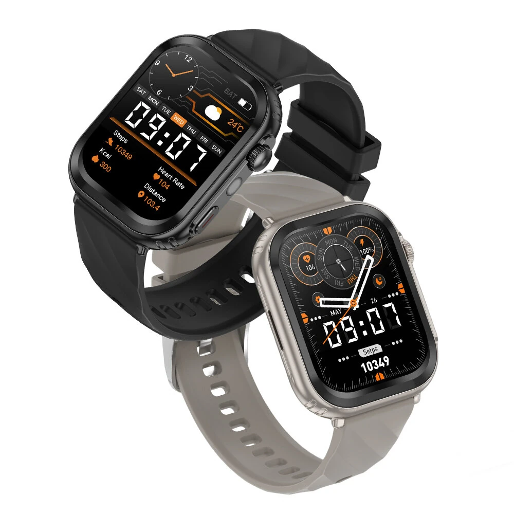 BlitzWolf BW-AT8 2.01-inch HD Screen 1000mAh Massive Battery Built-in LED Flashlight bluetooth Call Heart Rate Blood Oxygen Monitor Sleep Monitoring Multi-sport Modes 1ATM Waterproof Smart Watch — BlitzWolf