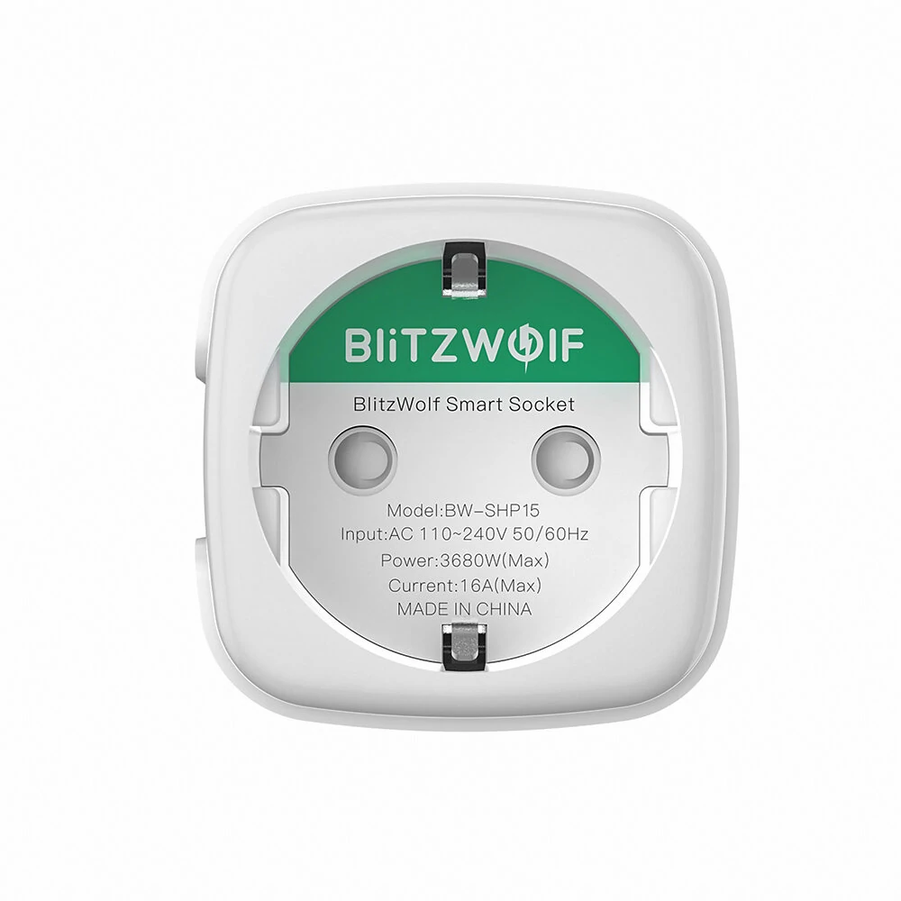 BlitzWolf® BW-SHP15 Zigbee 3.0 16A 3680W Smart Plug Wireless Power Socket Outlet EU Plug APP Remote Control / Voice Control / Multiple Timer Modes Compatible With Amazon Alexa / Google Assistant — view 3