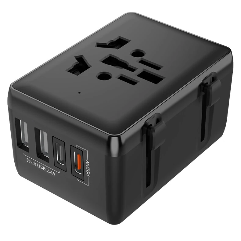 BlitzWolf BW-TA1 Universal Travel Adapter Plug with 4 USB EU UK US AU AC Power Charger Adapter Outlet Converter Socket — BlitzWolf