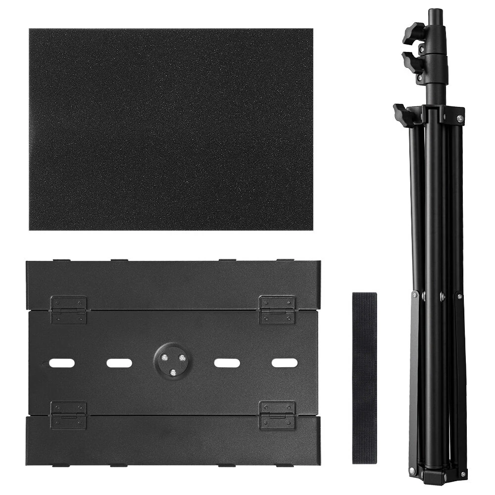 BlitzWolf BW-VF6 Projector Tripod Stand Adjustable Height Foldable Projector Floor Mount Tray Multi Purpose Laptop & Sheet Music Holder Tripod Bracket with Anti-Slip Elastic Strap Portable Foldable Support Stand for Home Office Classroom — view 2