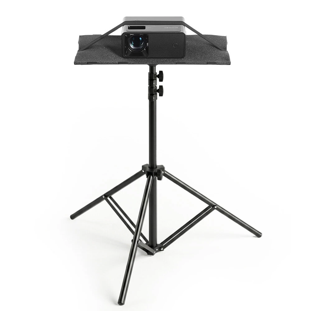 BlitzWolf BW-VF6 Projector Tripod Stand Adjustable Height Foldable Projector Floor Mount Tray Multi Purpose Laptop & Sheet Music Holder Tripod Bracket with Anti-Slip Elastic Strap Portable Foldable Support Stand for Home Office Classroom — view 5